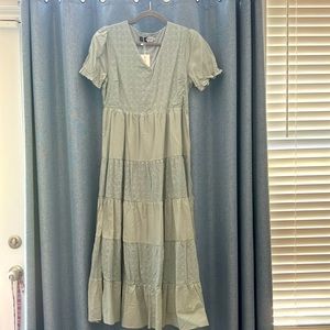 Casual midi dress, sea glass green in color…new with tags